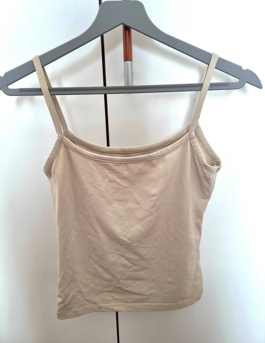 Top bege de alças, tamanho XS/S