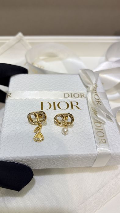 DIOR® Luksusowe kolczyki CD® ekskluzywna biżuteria kolczyki perły