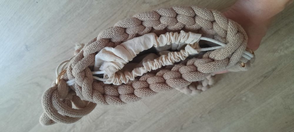 Super torebka  worek  boho nude AgiArts