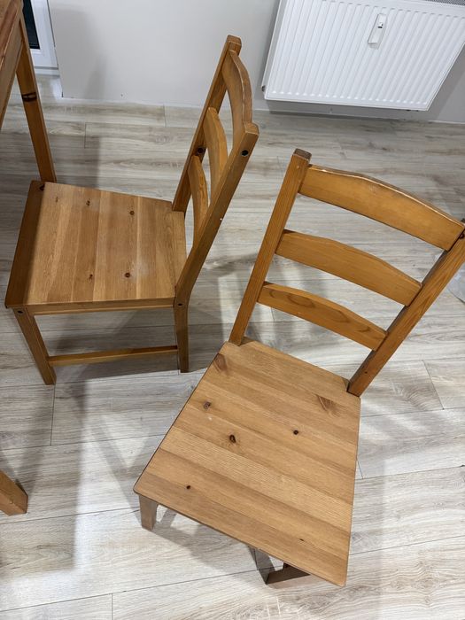 Stół + 2 krzesła drweniane