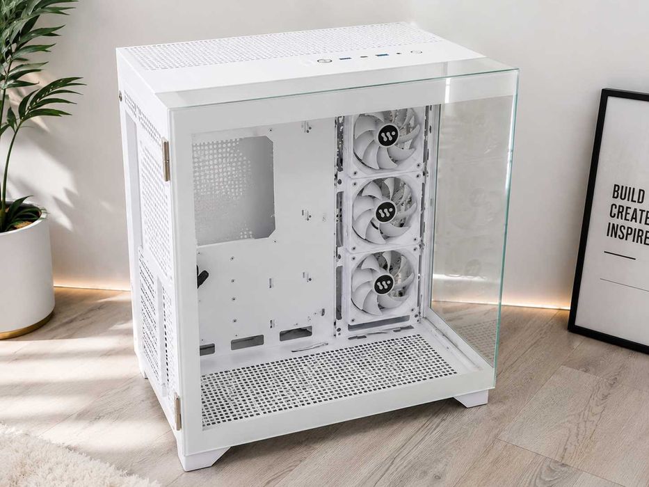 Ігровий корпус для ПК ATX Premium стиль як NZXT H9 Elite білий аквариум панорамне скло ARGB USB-C 3 вентилятори акваріум атх игровой с ргб панорамний