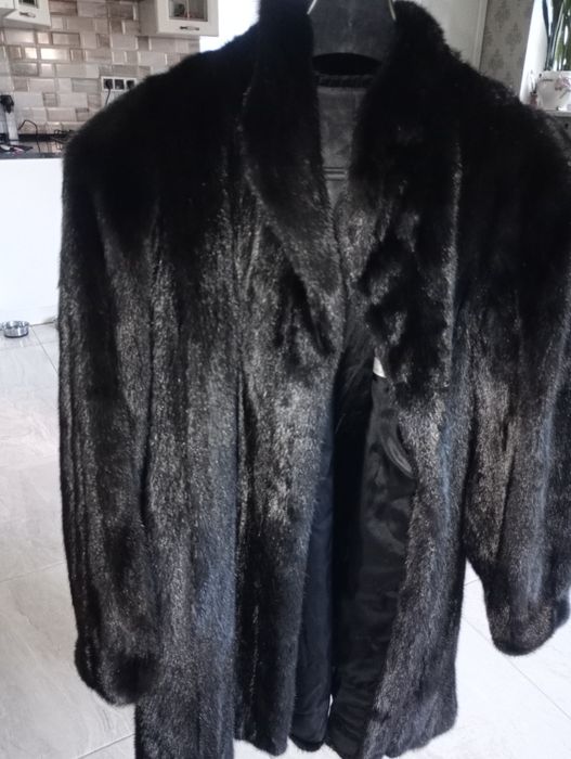 r. L-xl Blackglama norki naturalne futro z norek