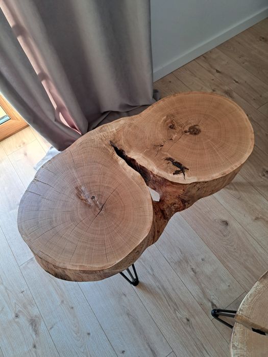 Stolik kawowy dębowy i bukowy loft
