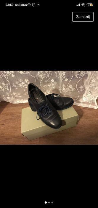 Super firma skórzane buty oxfordy, oficerki super okazja