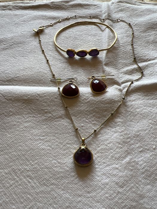 Bizuteria zestaw bransoletka kolczyki i lancuszek