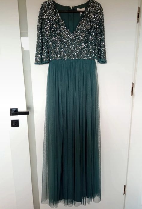 Długa suknia sukienka maxi cekiny wieczorowa  wesele Maya Deluxe Asos