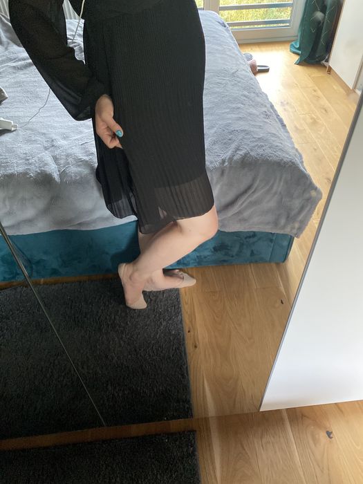 Czarna plisowana sukienka, rozmiar uniwerslany