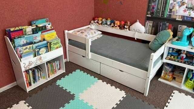 Дитяче ліжко з Матрацом з Матрацом 90x160 фарбоване дерево, кроватка