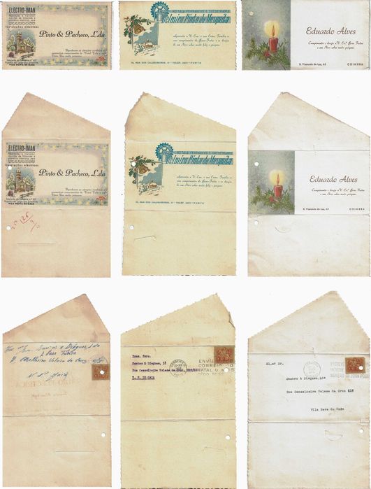 3 Postais de Natal antigos  - 1960 - circulados