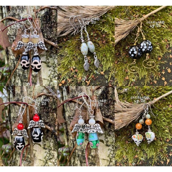 Zestaw biżuterii - kolczyki i brelok handmade! Aniołki, owieczki