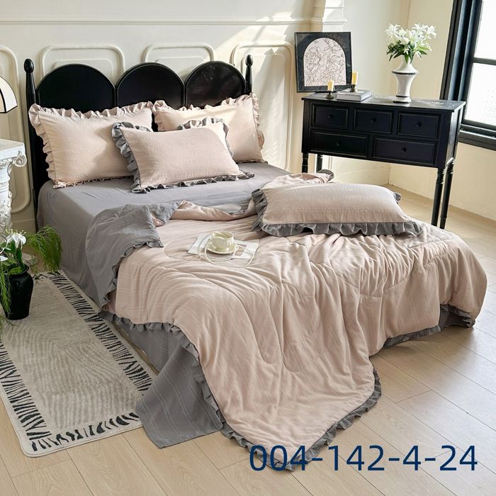 Вишукана комбінована муслінові комплекти білизни з ковдрою "Жатка" C/H