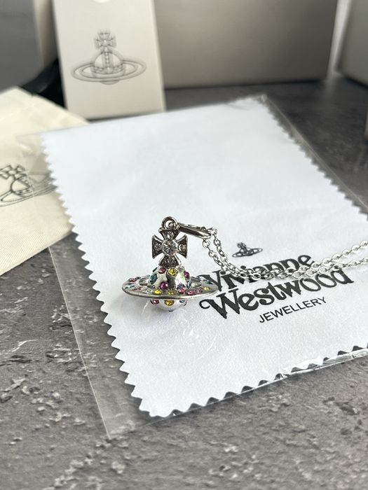 Кулон кольоровий Vivienne Westwood / Колье Saturn Planet / Підвіска - планета на шию Вівьен Вествуд