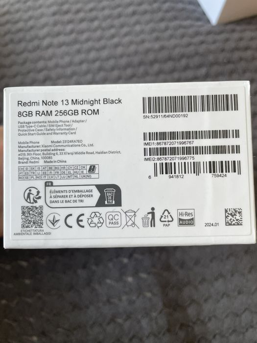 Nowy XIAOMI Redmi Note 13 8/256GB