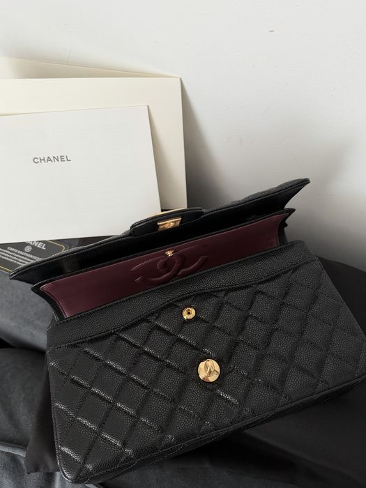 Сумка Chanel double flap Bag Caviar Medium Gold Преміум