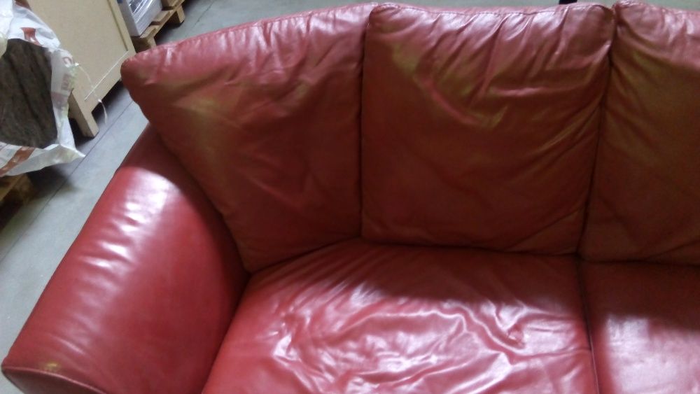 Sofá de Pele Encarnado Vintage