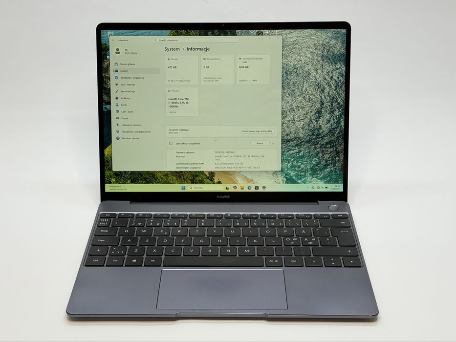 huawei matebook 13 i7-8565u/8gb ram.512gb ssd /geforce mx150/13,3''