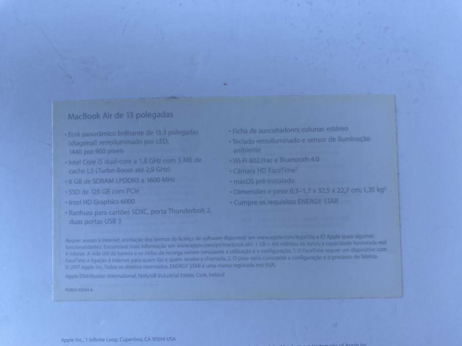 Macbook air 13" para venda