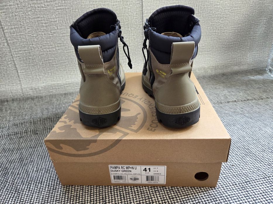 Botas Palladium verdes impermeáveis