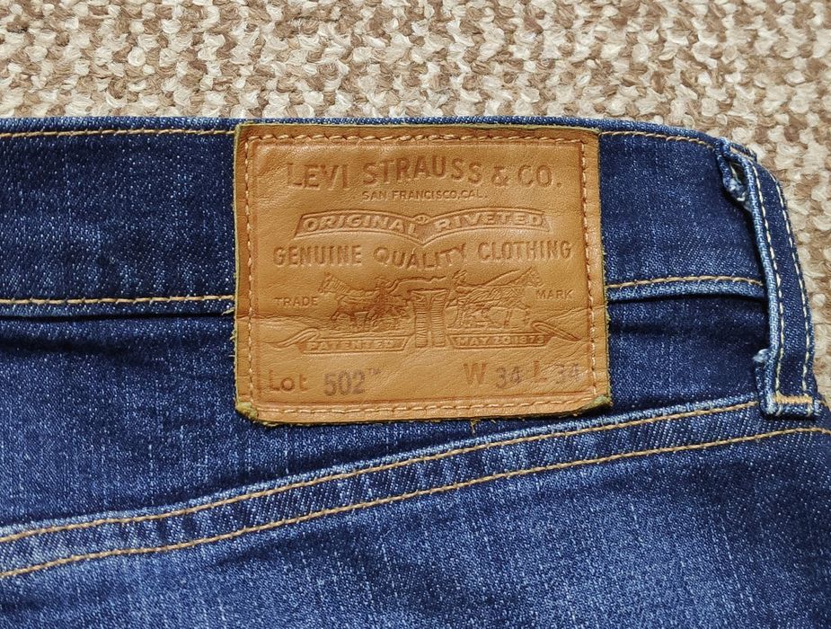 Levi's 502 джинси tapered fit оригінал W34 L34 сині індіго