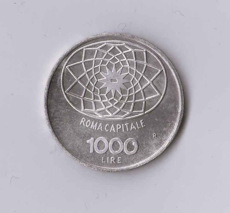 Moeda Prata 1970 Itália 1000 liras - Roma Capital