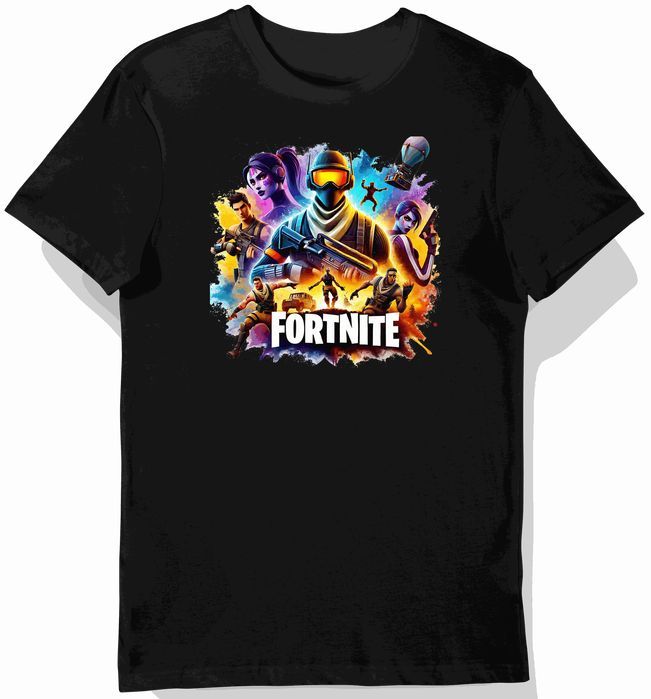 Koszulka dziecięca czarna Fortnite Skin postać Gry prezent święta 152