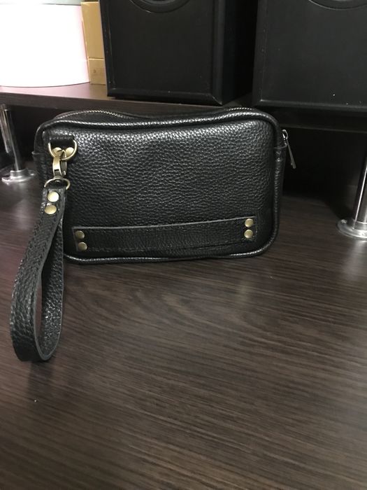 Кожаная мужская барсетка, клатч, сумочка для руки.