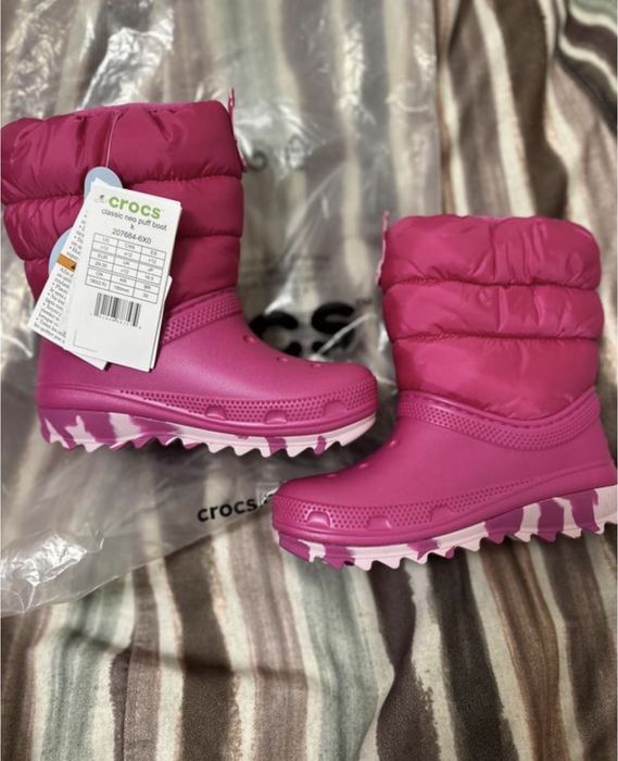Зимові чоботи сапоги дутіки Crocs Puff Boot Крокс 33-34розмір 20.8см