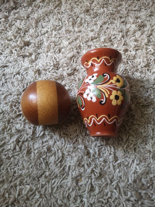 Продам 2 вінтажних глиняний вазу та підсвічник