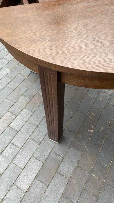 Stół okrągły prestige Milano - fornir - Dąb kasztan 116 cm rozkładany