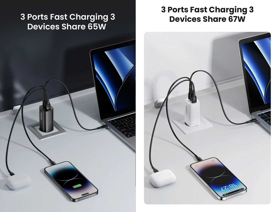 Зарядні пристрої ASOMETECH 65W / 67W Wall GaN Charger (RCE-6501/6701)