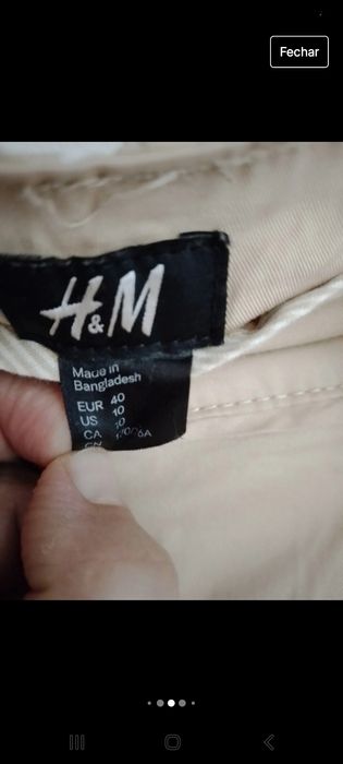 Calça H&M Homem, beje.