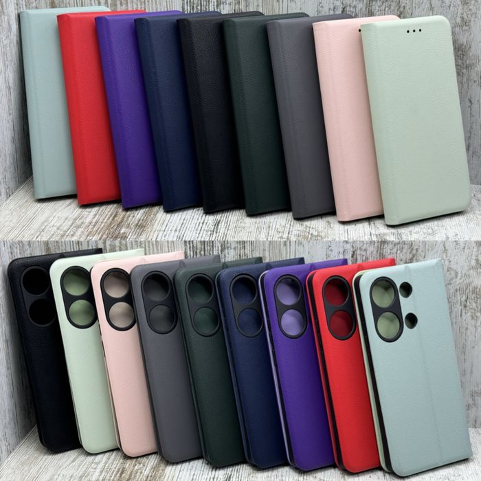 Чехол книжка Leather Case на Xiaomi Redmi Note 13 Pro 4G/ Poco M6 Pro