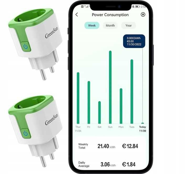 Gniazdka GREENSUN WIFI PLUG zestaw 4 sztuki