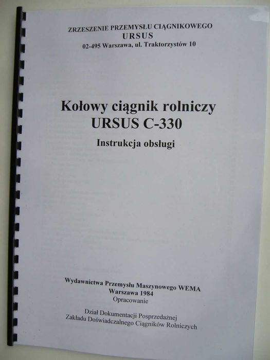 Ursus C-330 Instrukcja obsługi