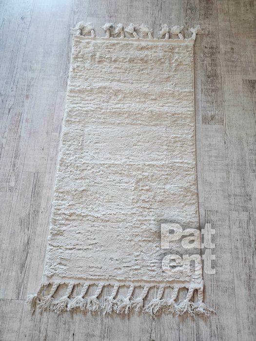 Dywan kremowy dywanik 60x110 kremowy boho z frędzlami miękki