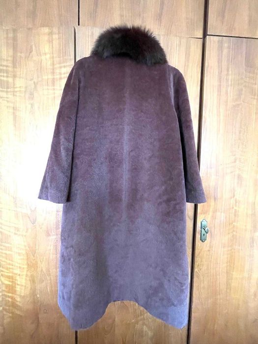 Casaco Longo de Luxo em Baby Llama com Gola de raposa