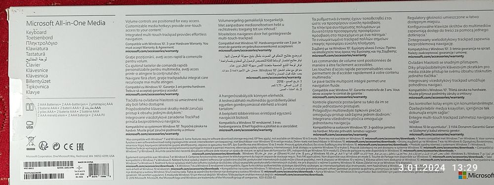 Klawiatura bezprzewodowa Microsoft All-in- one