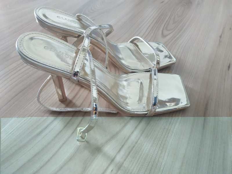 Złote szpilki sandały na obcasie rozm. 38 Glamorous