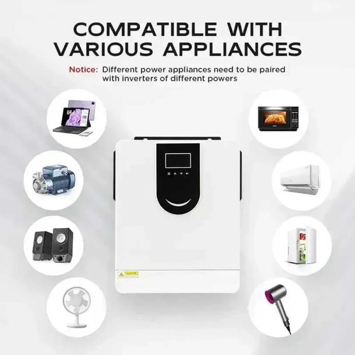 Инвертор гибридный PowMr Solar MPPT 24В 3-4,2кВт.48В 6,2-10кВт.12В 1-2кВт 1000V 15кВт. Сонячні панелі 550Вт Инверторы и Акумуляторы LiFePO4 12V 24V