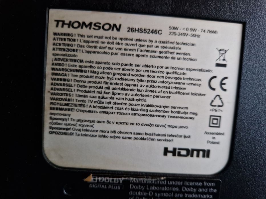 TV LED Thomson 26HS5246C + pilot