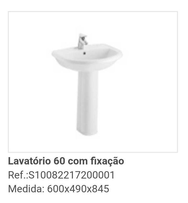 Lavatório com pé, Sanitana, nunca usado.