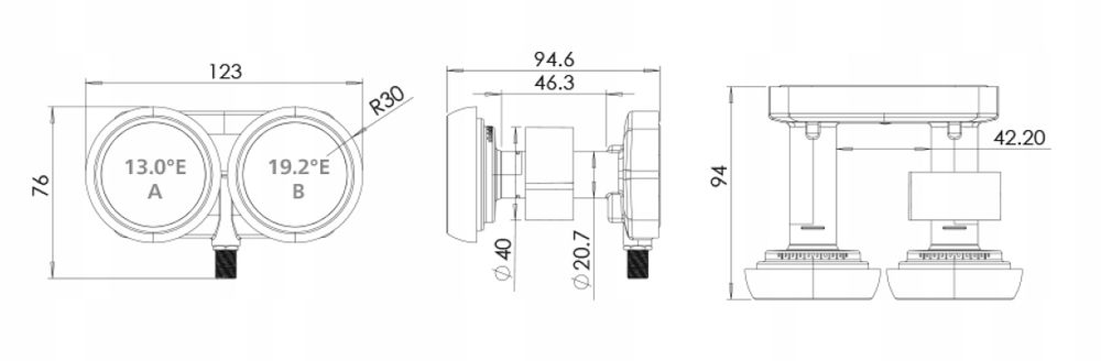 inverto monoblock single konwerter satelitarny 23 mm hotbird astra