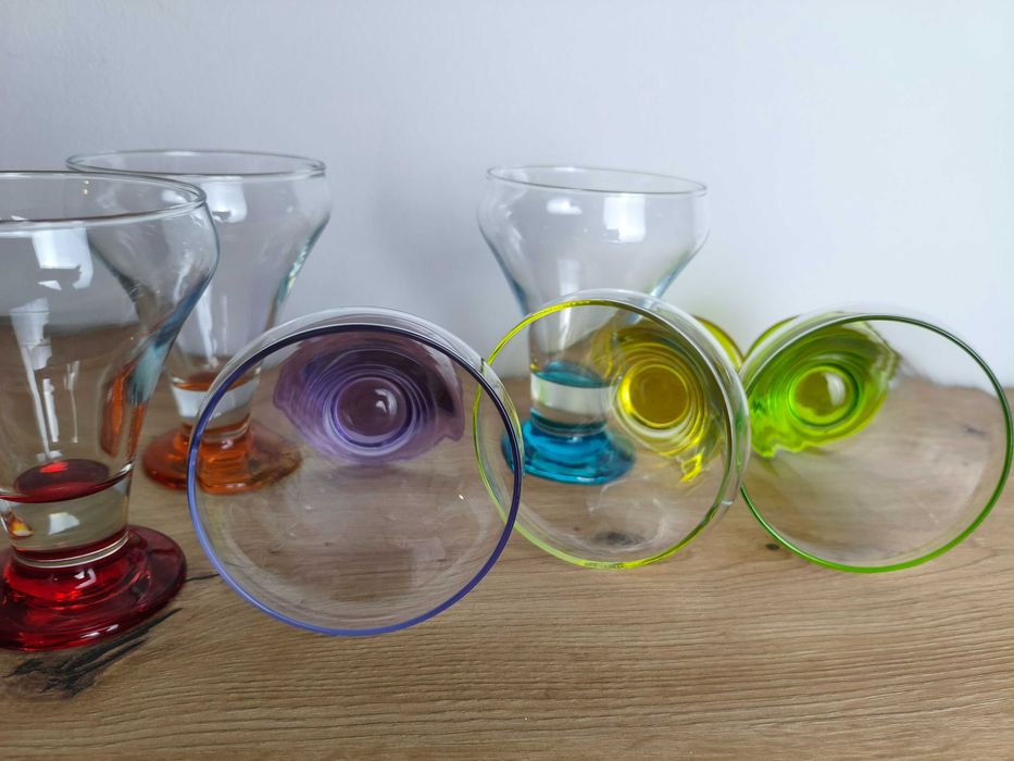 Pucharki na desery lody z kolorowym dnem zestaw 6szt