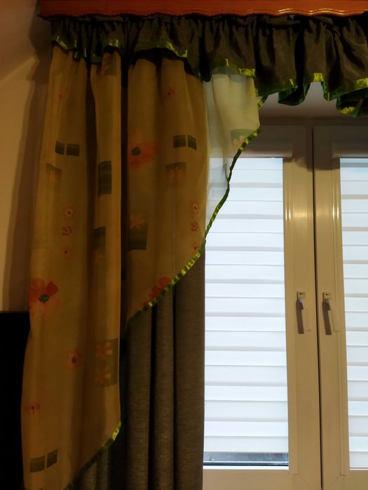 zasłona zasłony z lambrekinem szantung