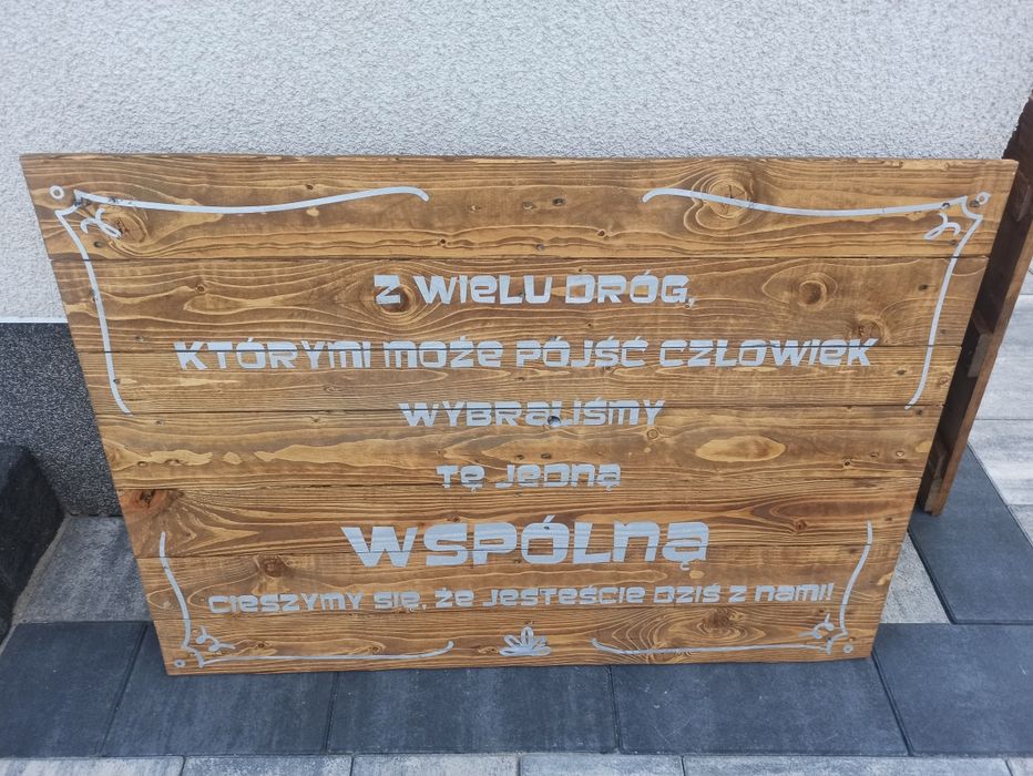 DEKORACJE Drewniane na Wesele Ślub