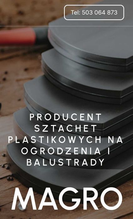 sztachety plastikowe na ogrodzenie i balustrady - Producent