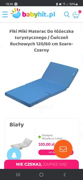 Materac do łóżeczka turystycznego Fiki Miki