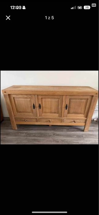Solidna Dębowa komoda trzydrzwiowa