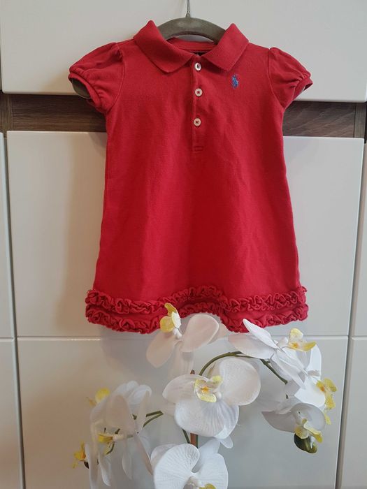 Nowość 2025:) sukieneczka Polo Ralph Lauren roz 80