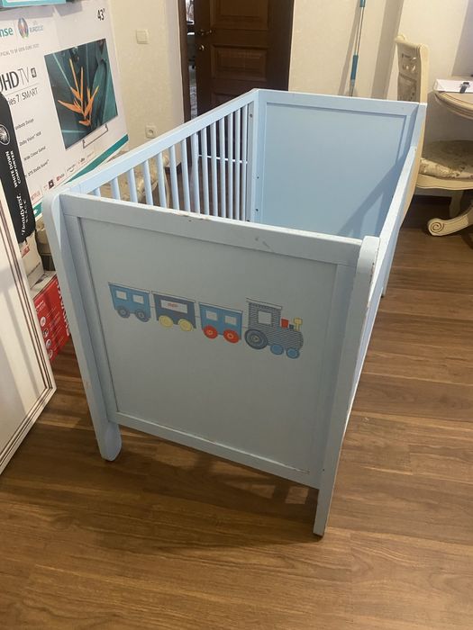 Манеж детский синий